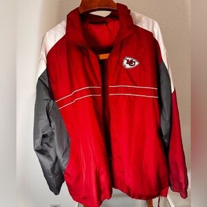 Vintage Dunbrooke Red and Gray Kansas City Chiefs Windbreaker Jacket